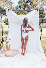 Load image into Gallery viewer, Chinca Peony White Bikini Top
