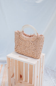 Chinca Straw Woven Drawsting Handbag