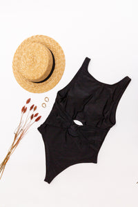 Chinca Lourdes in Black One Piece Swimsuit