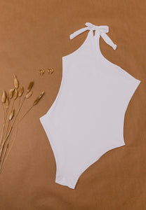 Chinca Pilar in White One Piece Swimsuit