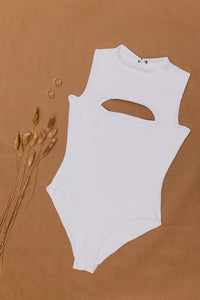 Chinca Fatima in White One Piece Swimsuit