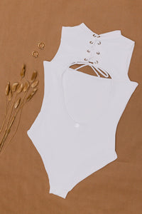 Chinca Fatima in White One Piece Swimsuit