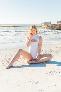 Chinca Fatima in White One Piece Swimsuit